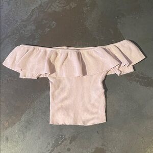 Forever 21 Ribbed Knit Top in Soft Pink